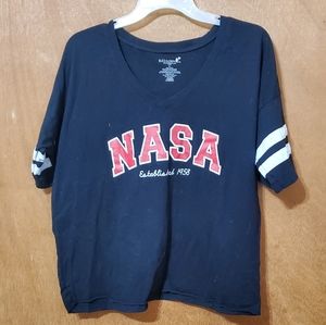 Buzz Aldrin NASA Cropped T-shirt Size XL Length 23"
